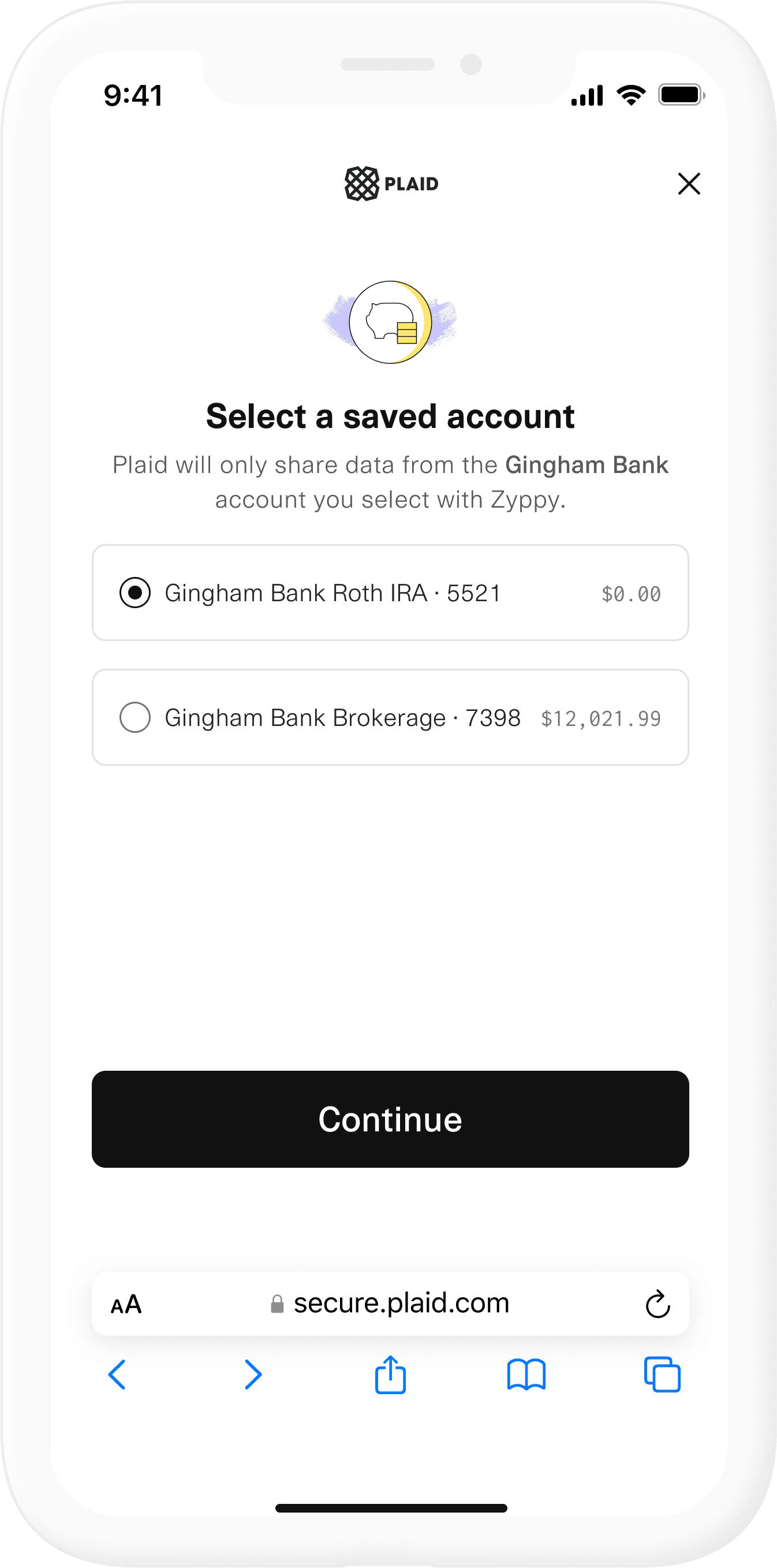 ...select their account...